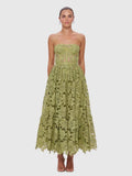 Summer New Fashion Sexy Breast-Stairs Embroidery Embroidery Hollow Dress Woman