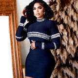 Fashion Water Drill Bandage Dress Temperament Tight-Buff Party Dress Dress