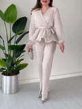 2024 New Central And East Asia Folds Are Loose And Comfortable Solid Color Small Fresh Suit