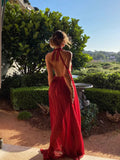 Sexy Dew Deep V Famous Hanging Neck Dress Pendant Feeling Super Fairy Temperament Holiday Dress Seaside