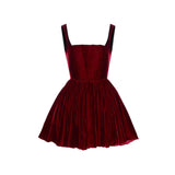 Christmas Party Dress Word-In-Letters With Sling Skirt Gold Velvet Dress