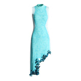 Bag Hip Babes 2025 Summer New Round Collar Gradient Prints Under The Pendulum Dress Woman