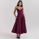 Party Dress Burst Sexy Low-Rise Long Dress Deep V Wrapped Breast Dress