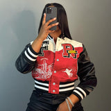 Autumn 2025 New Trendy People To Repair Short Coloring Baseball Uniform Coat Women DJPT