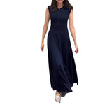 New 2024 Light Wind Style Waist Temperament Retro Comfortable Sleeveless Long Skirt