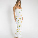 Women's Clothing 2024 New Folded Floral Dress High-Waisted Dress Print Chest Skirt DJPT