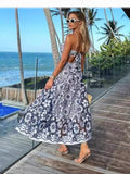 Bare Back Sling Skirt Australian Niche 2024 Summer Hollow Bare Waist Flower Embroidery Dress Dress Dress