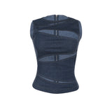 Summer 2025 New Women's Clothing Hottie Sexy Hollow Imitation Cowboy Vest Top Girl DJPT