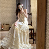 Pure Wind Seaside Holiday Dress Female Sanya Sexy Hanging Neck Long Dress