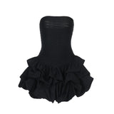 Spring 2025 New Famous Style Temperament Folding Multi-Layer Unkempt Skirt Tector DJPT