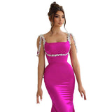 New Sexy Suspension Slamaded Dresses With Sleeveless Dresses For Party Banquet