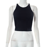 Women's Clothing 2025 Summer New Sleeveless Straps With Large Dew Back Short Hottie Top Woman DJPT