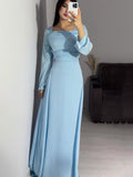 2024 New Hand-Drilled Woven Tape Design Long-Sleeved Fintry Dress