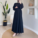 Women's Autumn 2024 Muslim Round Lantern Sleeve Elegant And Comfortable Dress