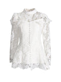 Famous Wind 2025 New Heavy Industry Embroidered Water-Soluble Flower Single Buckle Top + Folded Skirt Dress Suit Woman