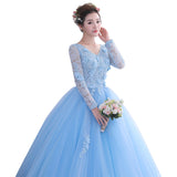 Annual Performance Dresses 2025 New Student Voice Test Long Sleeve Art Test Blue Long Sleeve Dress Woman