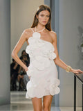 Temperament Temperament Sexy Dress Women's Dress 2025 New Breasts Three-Dimensional Flowers Waist Small Dress