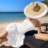 Holiday Style Bra Dress Embroidered Hem Moistle Short A-Dress Girl