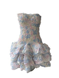 Famous Flower Flower Rose Flower Retro Heavy Industry Waist-Meared Bra Dress 2025 New Lotus Leaf Dress Women's Summer