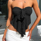 Sexy Spice Girls Lace T-Mear Tsets 2025 Summer New Twisting Belt Vest Woman DJPT