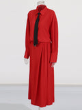 Elegant Style Dress Spring 2025 New Collar Tie Sexy High-Waist Opening Dress Dress Woman