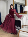Spring New Diamond-Laying Splicing Designer Design Feeling Waist Thin Dress Dress Dress Dress Dress Dress Woman