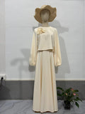 2024 New Middle East Dubai Flower Lantern Sleeve Loose Dress Dress Dress Suit Two Sets