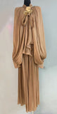 Spring And Summer Design With Lantern Bat Sleeve Fashion Flowing Curry Dress Dress
