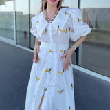 New Summer Women's Clothing Prints Thin Waist Fashion Fairy Style Dress