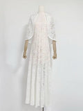 Ladies 2025 Spring Party Collar Shawl Stylish Elegant Yellow Lace Dress Dress Dress Dress Dress