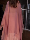 Autumn New Pink Folding Temperament Waist Long-Sleeved Dress Suit Woman