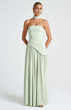 2025 New Solid Color Sleeveless Chest Open-Back Splicing Dress