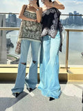 New Flat Print Bump Color Beaded Sling Sling T-Shirt Holiday Bohemian Style Design Top