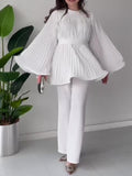 2024 New Folded Design Sense Fashion Temperament Loose Pants Suit Woman