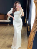 Spring Repair With Ribbon Print Gentle Fairy Lace Dress Woman