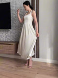 Summer Summer New High-Semperament Solid Colored Temperament With Suspension Dress
