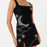 New Sling Type 3D Printed Urban Casual Women's Beach Dress Mid-Rise Long Dress DJPT