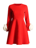 Elegant Famous Wind 2025 Round Collar Summer New Three-Dimensional Rose Design Niche Temperament Dress