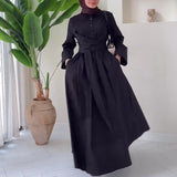 Women's Clothing Autumn 2025 Collar Shirt Dress High-Waisted Commuting Dress