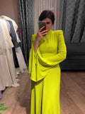2024 New Lotus Leaf Sleeve Long Half-High Collar Design Feel Dress Temperament