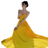 Dress Design Feel Seaside Vacation Side-By-Side Sling Beach Skirt To Ankle Long Gentle Wind