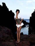 Niche Design Hottie Bumps Into Waist Lotus Leaf-Side Skirt Stitched With Bra Dress Suit Woman