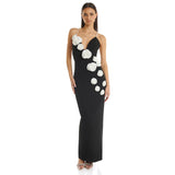 New Pearl Sling Banding Skirt Sexy Dew Fashion Flower Long Dress Dress Dress