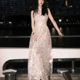 Xiaotong Star Of The Same 23 New Chen Beads Embroidery Dress Design Birthday Party Highlight Dress