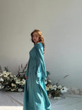 Autumn New Strap-In-String Diamond Collection Waist Thin Horn Sleeves Big Name Dress