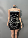 Niche Design Heavy Industry Nail Beads With Chest Banda Dress Party Dinner Dress Dress Dress