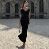 Tset Skirt Women's New Summer 2025 V-Neck Fur Fishtail Skirt DJPT