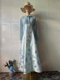 Spring Elegant Noble Long Sleeves Dynamic Romantic Temperament Hot Dress Dress Dress Woman