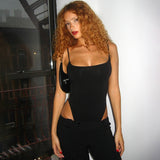Women's 2025 Autumn And Winter 2025 New Sleeveless Ribbon Sleeveless Big-Nuffle Hottie Top DJPT