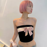 New Women's Clothing Bumps With Umbils Bows And Bottom Tops DJPT
